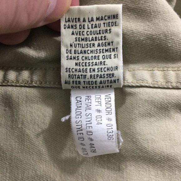 Eddie Bauer Mens M Tan !00% Cotton Long Sleeve Button Up Collared Dress Shirt - Picture 8 of 8